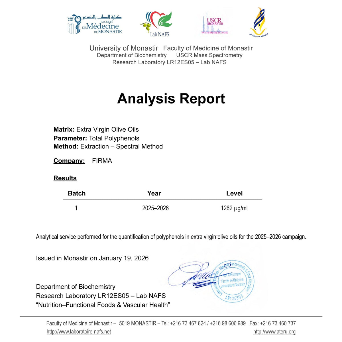 High-Polyphenol Olive Oil: Comparing Two Tunisian Cultivars