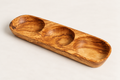 Olive Wood Three Section Basket
